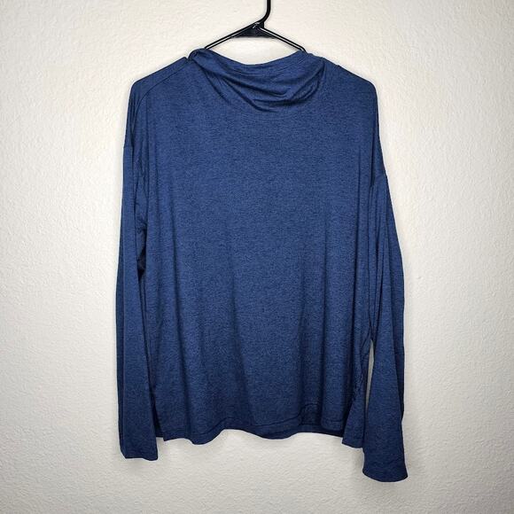 Athleta uptempo blue hoodie sweatshirt Plus Size 1X thumb holes long sleeve - Picture 1 of 3
